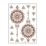 5 Stück semipermanente, wasserfeste Spitzen-Tattoo-Aufkleber in Braun und Rot, 208 x 148 mm