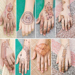 5 Stück semipermanente, wasserfeste Spitzen-Tattoo-Aufkleber in Braun und Rot, 208 x 148 mm