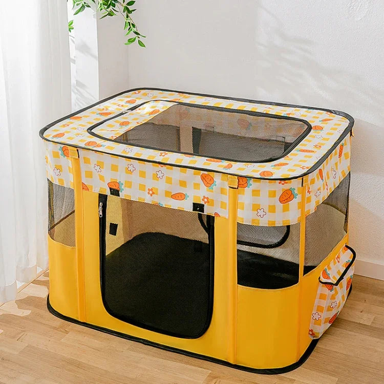 Rechteckiger faltbarer Haustierlaufstall Hunde- und Katzenklo Wurfbox, M, XL
