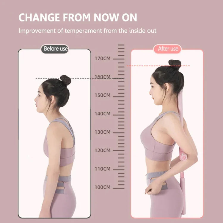CHANGKUAI Yoga-Buckelkorrekturstab, verstellbar, offene Schulterhaltung, Stehtrainingsstab, Pink, Blau, Grün