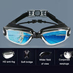 HAIZID HD Anti-fog Waterproof Myopia Swimming Goggles, Optical Black, Optical Blue, Optical Pink, Optical Gray, Plating Black, Plating Blue, Plating Pink, Myopia 150 Degrees, Myopia 200 Degrees, Myopia 250 Degrees, Myopia 300 Degrees, Myopia 350 Degree...