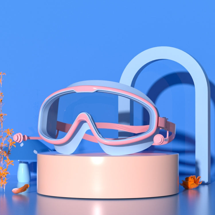 Große Rahmen Wasserdichte und Antibeschlag HD Transparente Kinder-Schwimmbrille, HD Transparente Schwimmbrille (Weiß), HD Transparente Schwimmbrille (Pink), HD Transparente Schwimmbrille (Blau Gelb), HD Transparente Schwimmbrille (Blau Weiß)