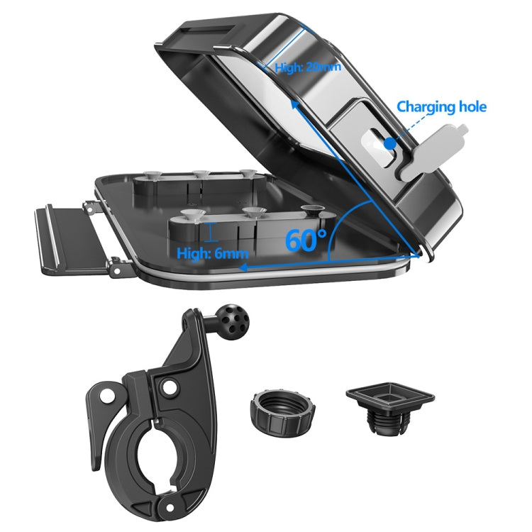Fahrrad Wasserdichte Tasche Motorrad Transparenter Klapp-Handyhalter, Transparenter Klapp-Fahrradhalter