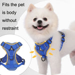 HT-864 Reflektierende, atmungsaktive Hunde-Brustgurtweste mit Zugseil für Haustiere, Größen: S, M, L, XL