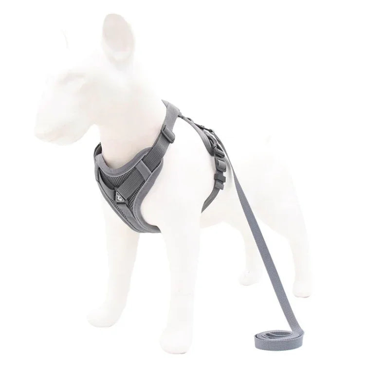 HT-864 Reflektierende, atmungsaktive Hunde-Brustgurtweste mit Zugseil für Haustiere, Größen: S, M, L, XL