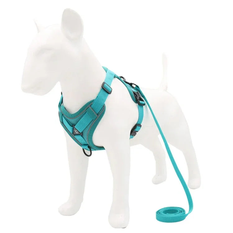 HT-864 Reflektierende, atmungsaktive Hunde-Brustgurtweste mit Zugseil für Haustiere, Größen: S, M, L, XL