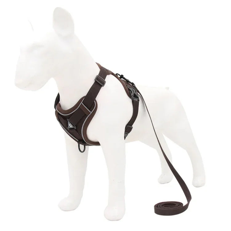 HT-864 Reflektierende, atmungsaktive Hunde-Brustgurtweste mit Zugseil für Haustiere, Größen: S, M, L, XL