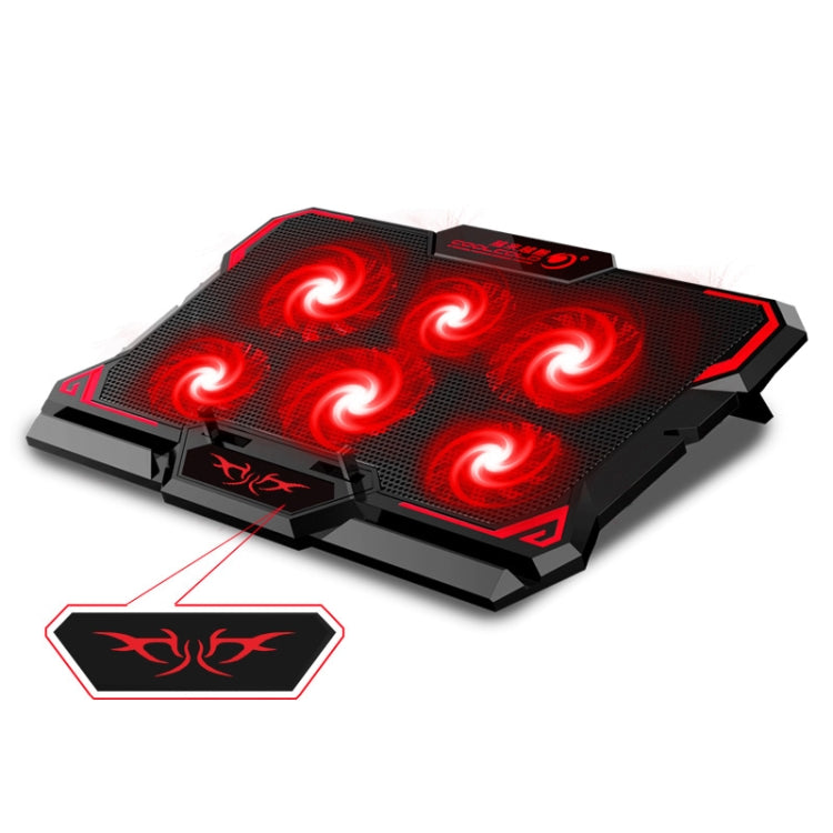 CoolCold 17 Zoll Gaming Laptop Kühler Sechs Lüfter Zwei USB Anschlüsse 2600RPM Laptop Kühlpad