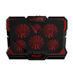 CoolCold 17 Zoll Gaming Laptop Kühler Sechs Lüfter Zwei USB Anschlüsse 2600RPM Laptop Kühlpad