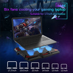 CoolCold 17 Zoll Gaming Laptop Kühler Sechs Lüfter Zwei USB Anschlüsse 2600RPM Laptop Kühlpad
