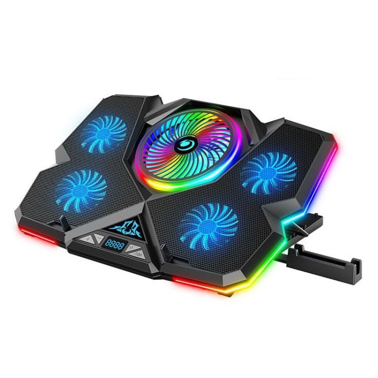 CoolCold Fünf Lüfter 2 USB Anschlüsse Laptop Kühler Gaming Notebook Kühlständer, Version:, Touch Symphony Blau, Touch Symphony Rot, Drehregler Basis Blau