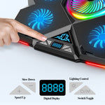 CoolCold Fünf Lüfter 2 USB Anschlüsse Laptop Kühler Gaming Notebook Kühlständer, Version:, Touch Symphony Blau, Touch Symphony Rot, Drehregler Basis Blau