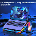 CoolCold Fünf Lüfter 2 USB Anschlüsse Laptop Kühler Gaming Notebook Kühlständer, Version:, Touch Symphony Blau, Touch Symphony Rot, Drehregler Basis Blau