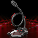 JK Omnidirektionales Aufsteckmikrofon mit integrierter Soundkarte, flexibles Gaming-Mikrofon, 3,5 mm
