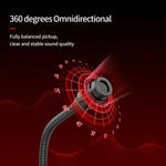 JK Omnidirektionales Aufsteckmikrofon mit integrierter Soundkarte, flexibles Gaming-Mikrofon, 3,5 mm