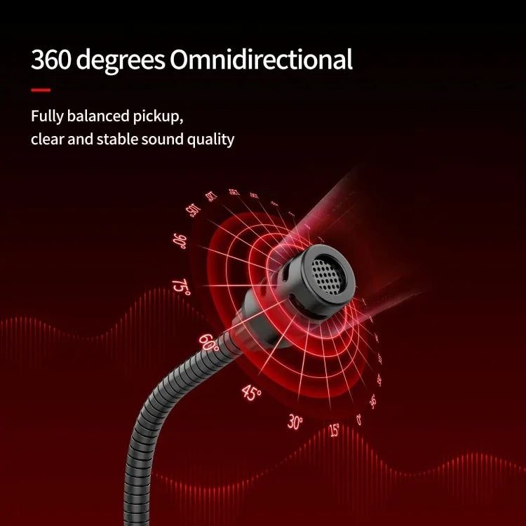 JK Omnidirektionales Aufsteckmikrofon mit integrierter Soundkarte, flexibles Gaming-Mikrofon, 3,5 mm