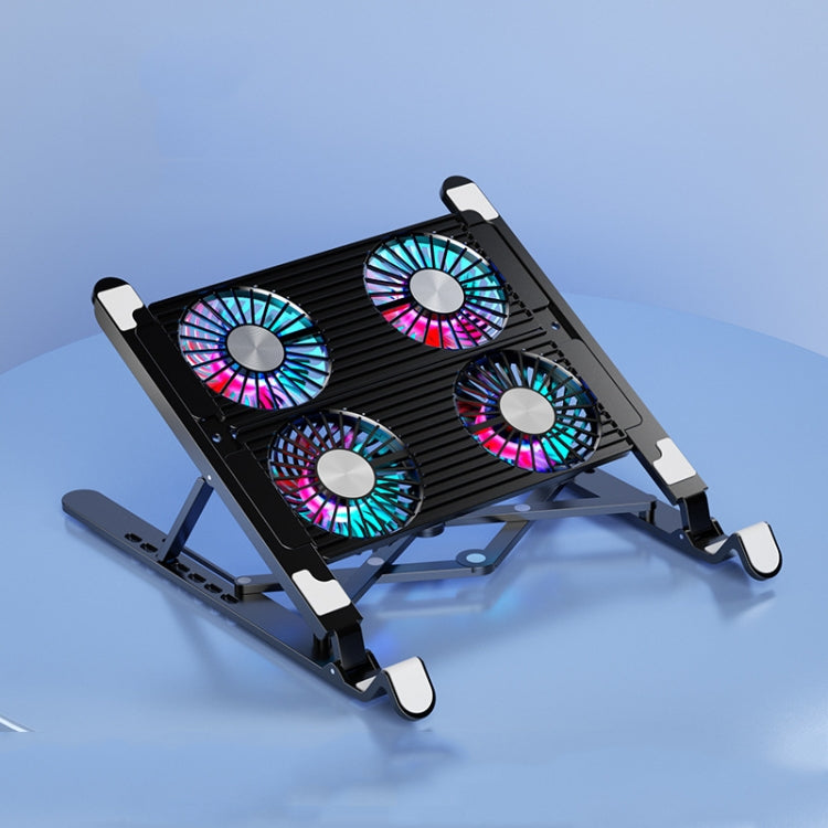 Laptop Radiator Halter Klappbare Aufbewahrung Luftgekühlte Kühlbasis, Stil:, Doppel-Lüfter, Vier-Lüfter