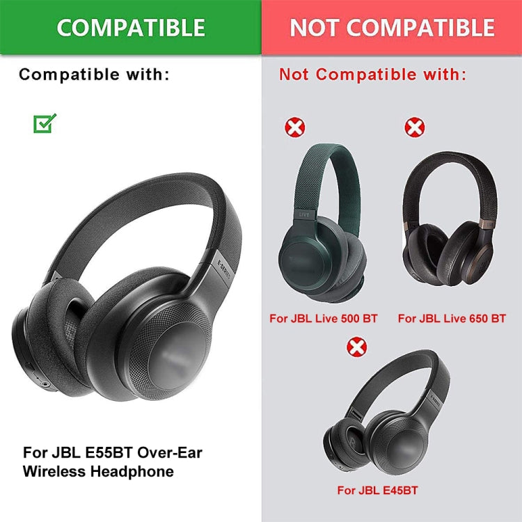 2 Stück Kopfhörerbezug Schaumstoffbezug für JBL E55BT, Farbe: Ohne LR, Schwarz, Blau, Grau, Rot, Grün, Grau, Ohne LR, Samt Verdickt, Fußballnetz Verdickt