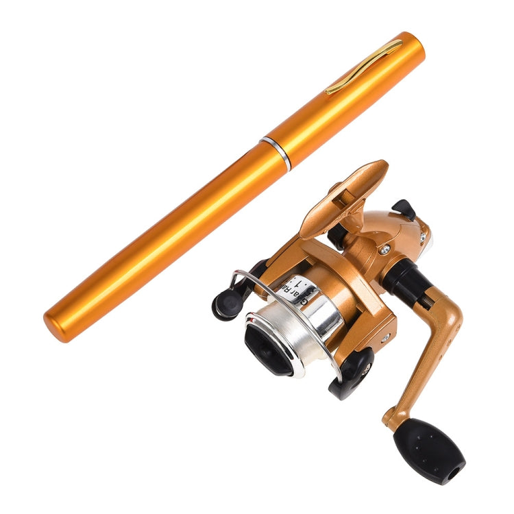 LEO Pen Type Fishing Rod & Spinning Wheel Fishing Reel Portable Pocket Fishing Gear, H8022G Gold, H8022PU Purple, H8022R Red, H8022 Silver, H8022B Black, H8022BL Blue