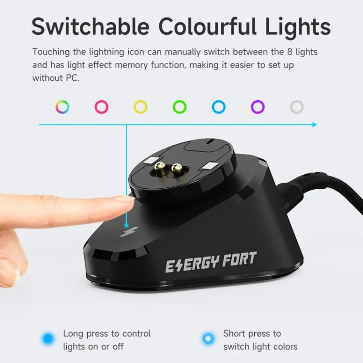 Für Logitech G502 / GPW1 / 2 Wireless Maus-Lade-Dockingstation, schwarz gewebt, schwarz gestromt, weiß gewebt, weiß gestromt