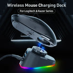 Für Logitech G502 / GPW1 / 2 Wireless Maus-Lade-Dockingstation, schwarz gewebt, schwarz gestromt, weiß gewebt, weiß gestromt