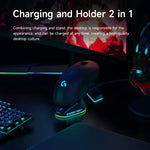 Für Logitech G502 / GPW1 / 2 Wireless Maus-Lade-Dockingstation, schwarz gewebt, schwarz gestromt, weiß gewebt, weiß gestromt