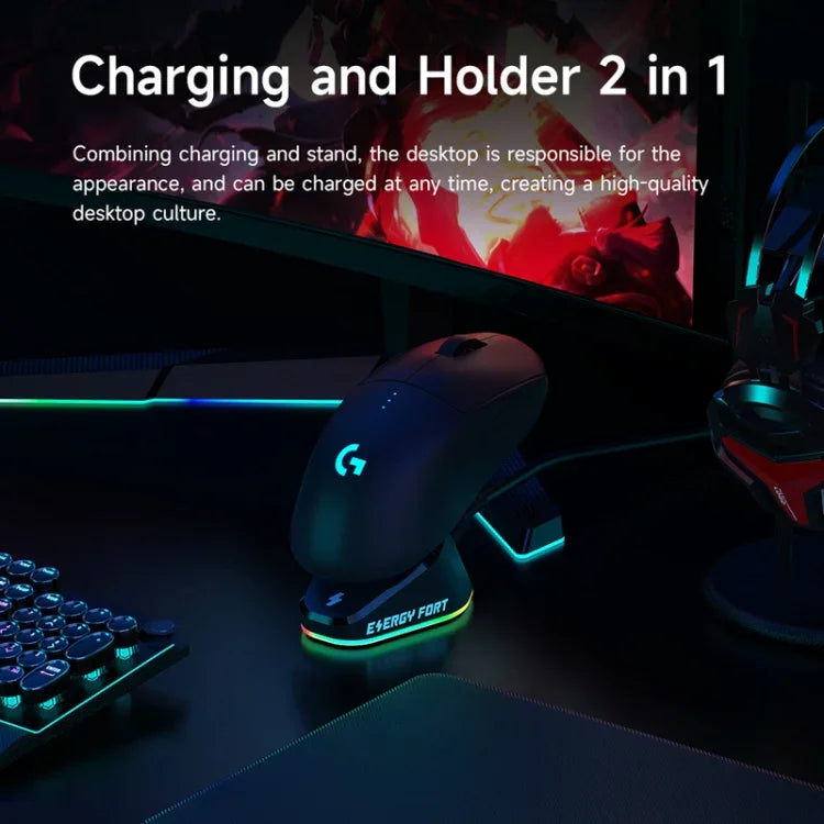Für Logitech G502 / GPW1 / 2 Wireless Maus-Lade-Dockingstation, schwarz gewebt, schwarz gestromt, weiß gewebt, weiß gestromt