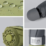 LY-0621 Fünffach Sechs-Speichen Regenschirm Einfacher Schwarzer Kleber Sonnenschutzschirm, Sechs-Speichen Kurkuma, Sechs-Speichen Mittsommerrosa, Sechs-Speichen Dunstblau, Sechs-Speichen Matcha-Grün, Sechs-Speichen Marineblau, Sechs-Speichen Tinten-Grün