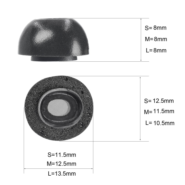 2 STK Memory-Schaum-Ohrkappen für TWS Airpods Pro, Größe:, Groß Schwarz, Mittel Schwarz, Klein Schwarz, Groß Grau, Mittel Grau, Klein Grau