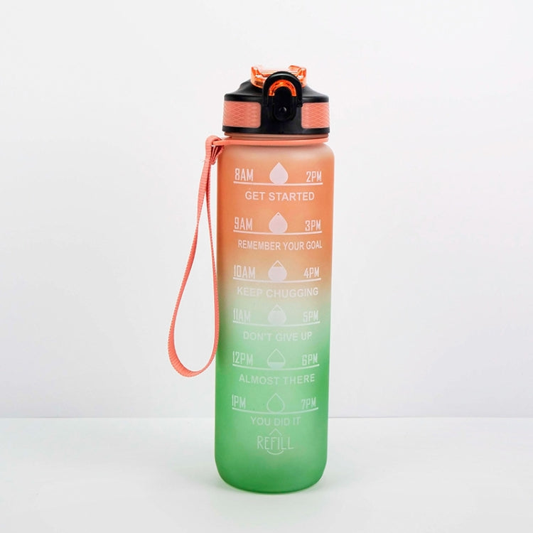 1000ml Gradient Space Cup Sportflasche mit Sprungdeckel und Trinkhalm, Orange-Grün-Verlauf, Blau-Rot-Verlauf, Grün-Rot-Verlauf, Gelb-Lila-Verlauf, Schwarz, Blau, Grün