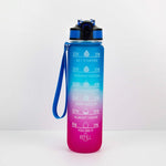 1000ml Gradient Space Cup Sportflasche mit Sprungdeckel und Trinkhalm, Orange-Grün-Verlauf, Blau-Rot-Verlauf, Grün-Rot-Verlauf, Gelb-Lila-Verlauf, Schwarz, Blau, Grün