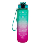 1000ml Gradient Space Cup Sportflasche mit Sprungdeckel und Trinkhalm, Orange-Grün-Verlauf, Blau-Rot-Verlauf, Grün-Rot-Verlauf, Gelb-Lila-Verlauf, Schwarz, Blau, Grün