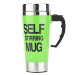 FX-589 400ml 304 Edelstahl Automatische Rührkaffeetasse, Grün, Weiß, Rot, Gelb, Schwarz, Blau