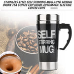 FX-589 400ml 304 Edelstahl Automatische Rührkaffeetasse, Grün, Weiß, Rot, Gelb, Schwarz, Blau