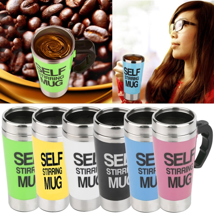 FX-589 400ml 304 Edelstahl Automatische Rührkaffeetasse, Grün, Weiß, Rot, Gelb, Schwarz, Blau