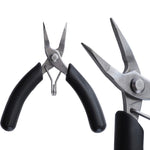 4 Inch Stainless Steel Palm Mini Electronic Pliers, Wire Cutters, Curved Nose Pliers, Needle Nose Flat Pliers, Needle Nose Round Pliers