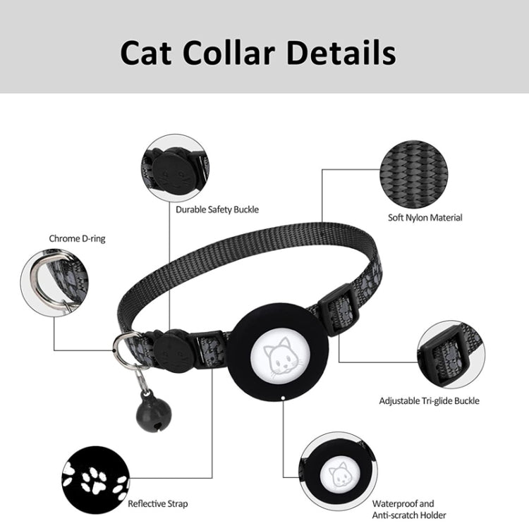 Haustier Katzen Reflektierendes Halsband mit Glocke für AirTag 2. Gen / AirTag 1. Gen, Blau, Lila, Schwarz, Pink, Orange, Hellgrün, Rosarot, Grün, Gelb