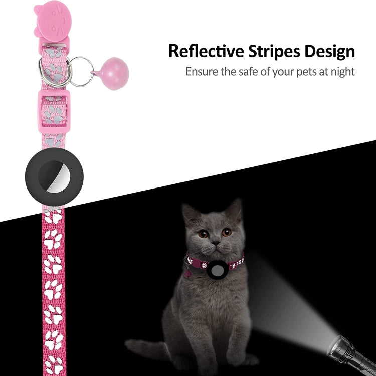 Haustier Katzen Reflektierendes Halsband mit Glocke für AirTag 2. Gen / AirTag 1. Gen, Blau, Lila, Schwarz, Pink, Orange, Hellgrün, Rosarot, Grün, Gelb