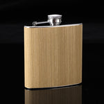 170ml Holz-Leder-Hüftflasche, Edelstahl-Whisky-Weinalkohol-Flagon, Stil 1, Stil 2, Stil 3, Stil 4, Stil 5