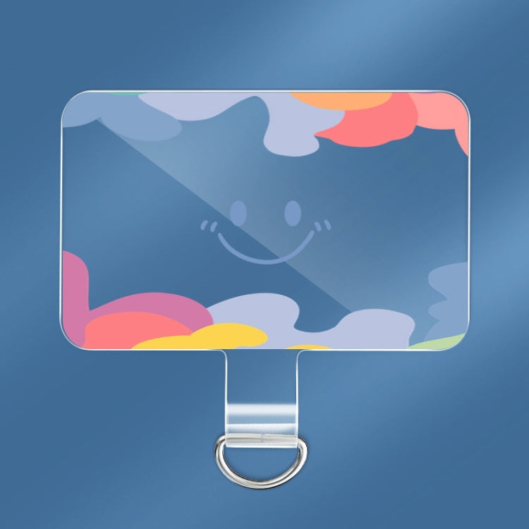 Universelle Handy-Lanyard-Dichtung Rückenkleber TPU Verbindungsstück, Lächeln, Buntes Smiley-Gesicht, Glücklich, Regenbogen, Hirsch, Niedlicher Tiger
