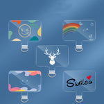 Universelle Handy-Lanyard-Dichtung Rückenkleber TPU Verbindungsstück, Lächeln, Buntes Smiley-Gesicht, Glücklich, Regenbogen, Hirsch, Niedlicher Tiger