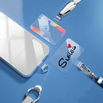 Universelle Handy-Lanyard-Dichtung Rückenkleber TPU Verbindungsstück, Lächeln, Buntes Smiley-Gesicht, Glücklich, Regenbogen, Hirsch, Niedlicher Tiger