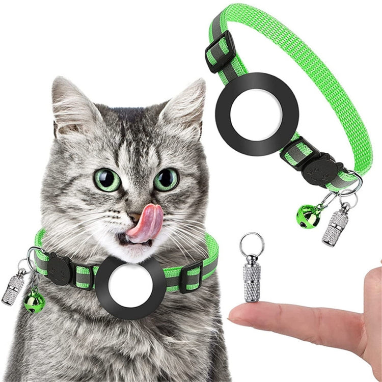 Haustier Anti-Verlust Adressanhänger Halsband mit Glocke für AirTag 2. Gen / AirTag 1. Gen, Grün, Lila, Schwarz, Pink, Orange, Blau