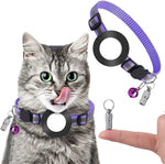 Haustier Anti-Verlust Adressanhänger Halsband mit Glocke für AirTag 2. Gen / AirTag 1. Gen, Grün, Lila, Schwarz, Pink, Orange, Blau