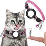 Haustier Anti-Verlust Adressanhänger Halsband mit Glocke für AirTag 2. Gen / AirTag 1. Gen, Grün, Lila, Schwarz, Pink, Orange, Blau