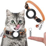 Haustier Anti-Verlust Adressanhänger Halsband mit Glocke für AirTag 2. Gen / AirTag 1. Gen, Grün, Lila, Schwarz, Pink, Orange, Blau