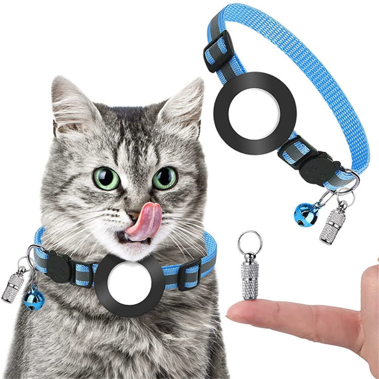 Haustier Anti-Verlust Adressanhänger Halsband mit Glocke für AirTag 2. Gen / AirTag 1. Gen, Grün, Lila, Schwarz, Pink, Orange, Blau
