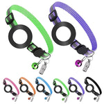 Haustier Anti-Verlust Adressanhänger Halsband mit Glocke für AirTag 2. Gen / AirTag 1. Gen, Grün, Lila, Schwarz, Pink, Orange, Blau