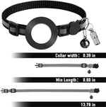 Haustier Anti-Verlust Adressanhänger Halsband mit Glocke für AirTag 2. Gen / AirTag 1. Gen, Grün, Lila, Schwarz, Pink, Orange, Blau