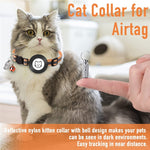 Haustier Anti-Verlust Adressanhänger Halsband mit Glocke für AirTag 2. Gen / AirTag 1. Gen, Grün, Lila, Schwarz, Pink, Orange, Blau